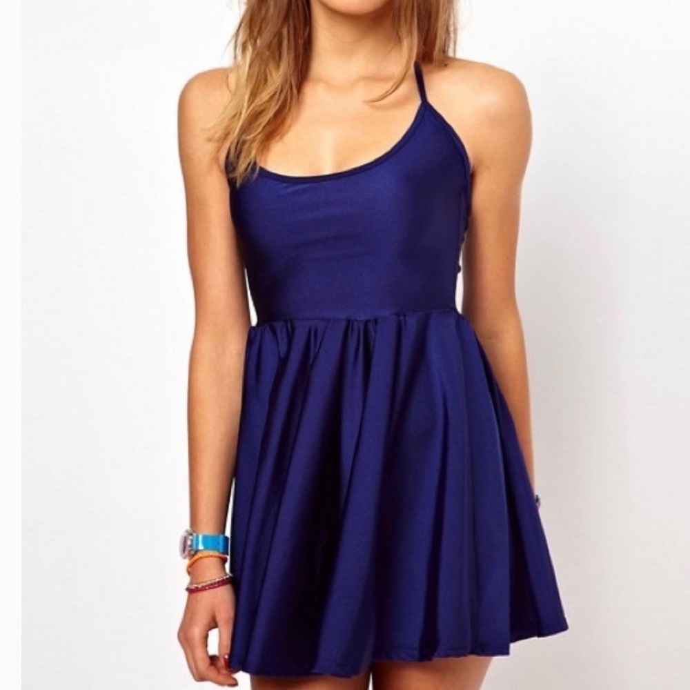 American Apparel Skater Dress, Blue, Small